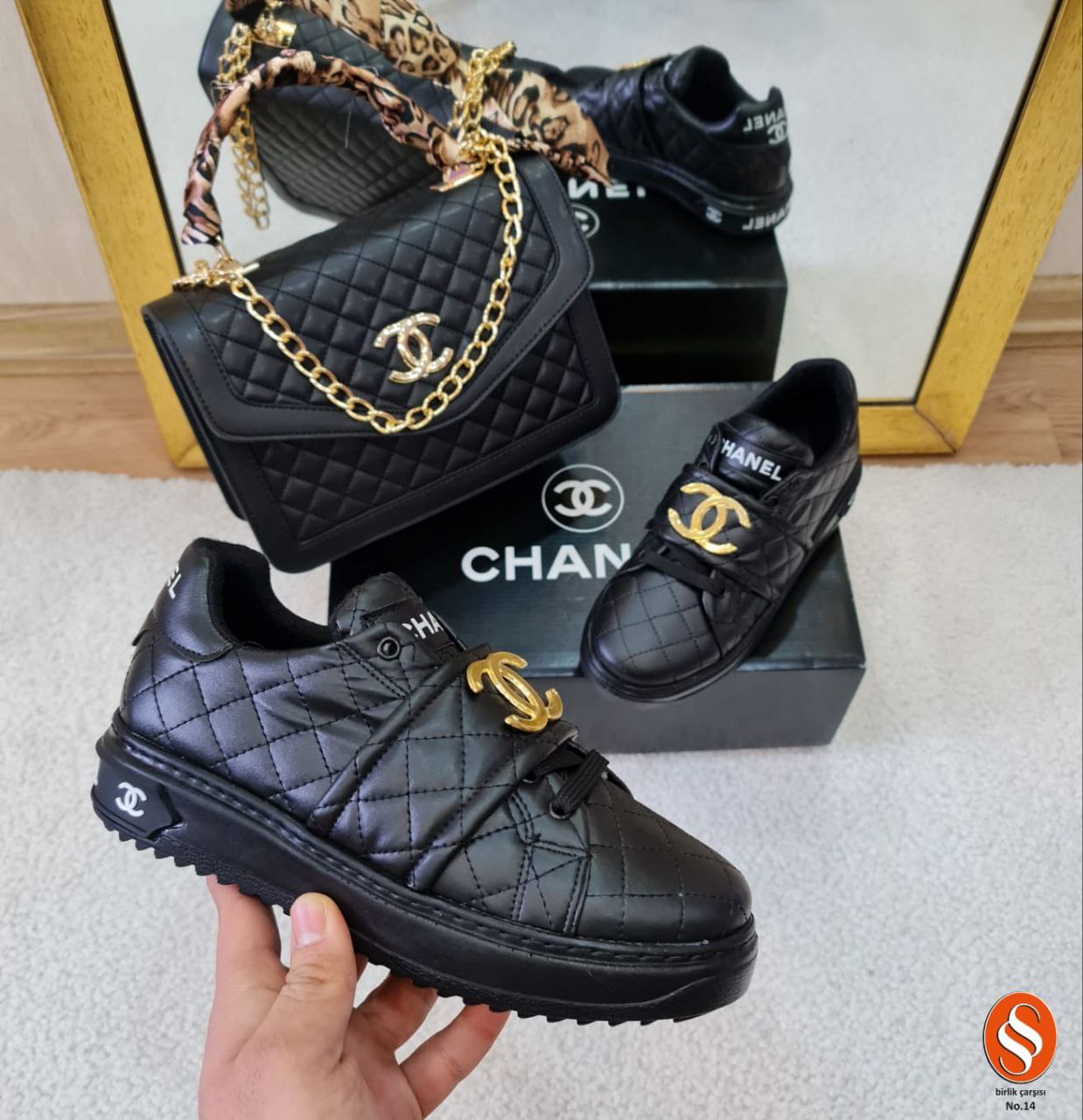 Chanel sneakers and handbag