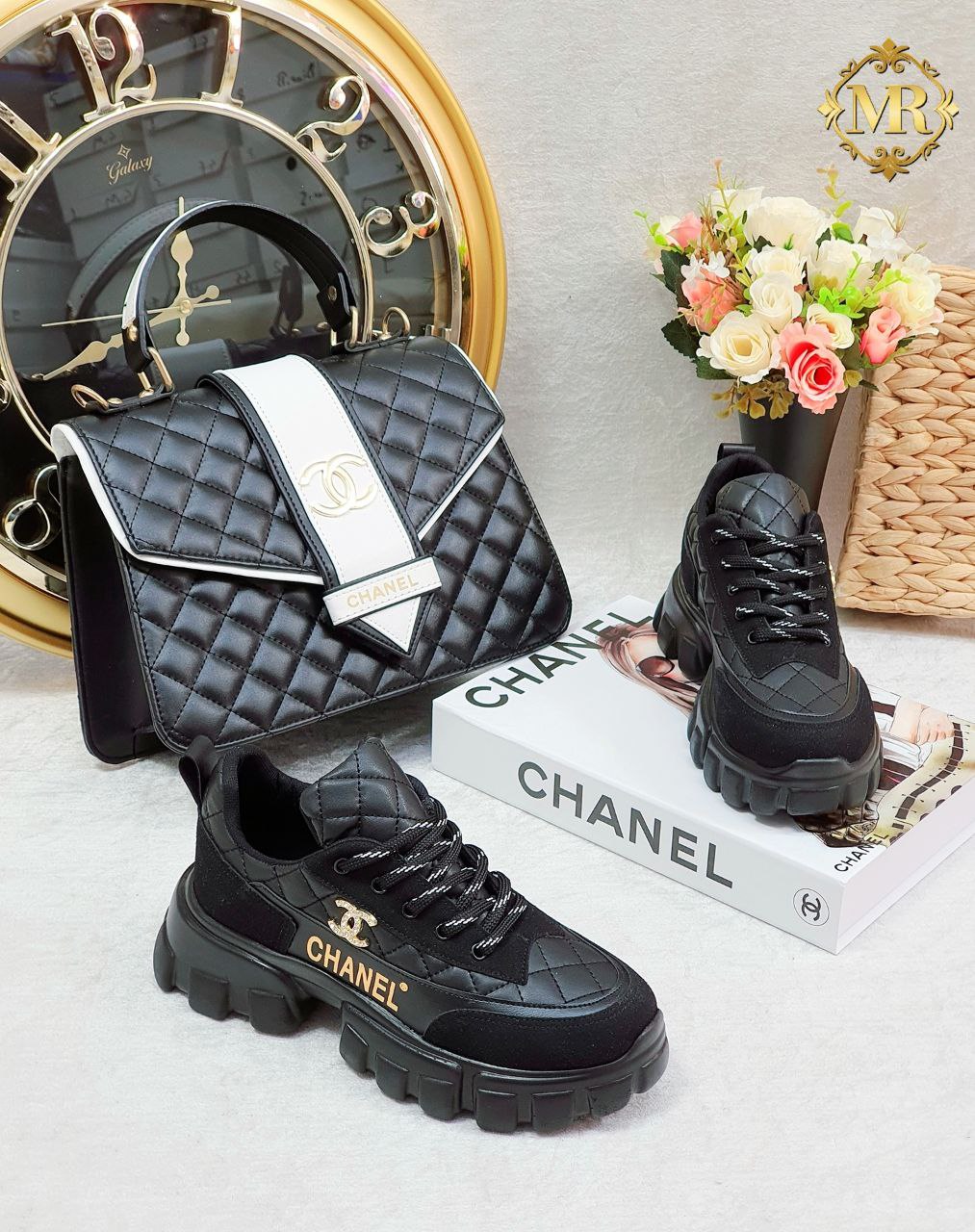 Women trending Chanel sneakers